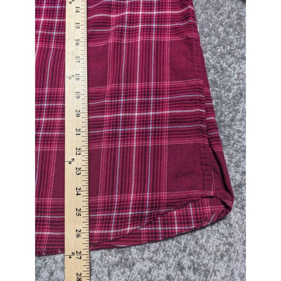 Eddie Bauer Button Front Shirt Women 2XL Pink Plaid Long Sleeves Pockets S56 - Picture 12 of 13
